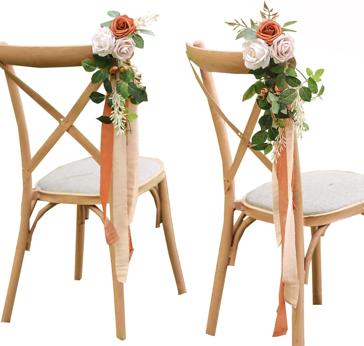 Lookein Pew Flowers for Wedding Ceremony Chair Decorations Set of 8 Aisle Decorations Bench