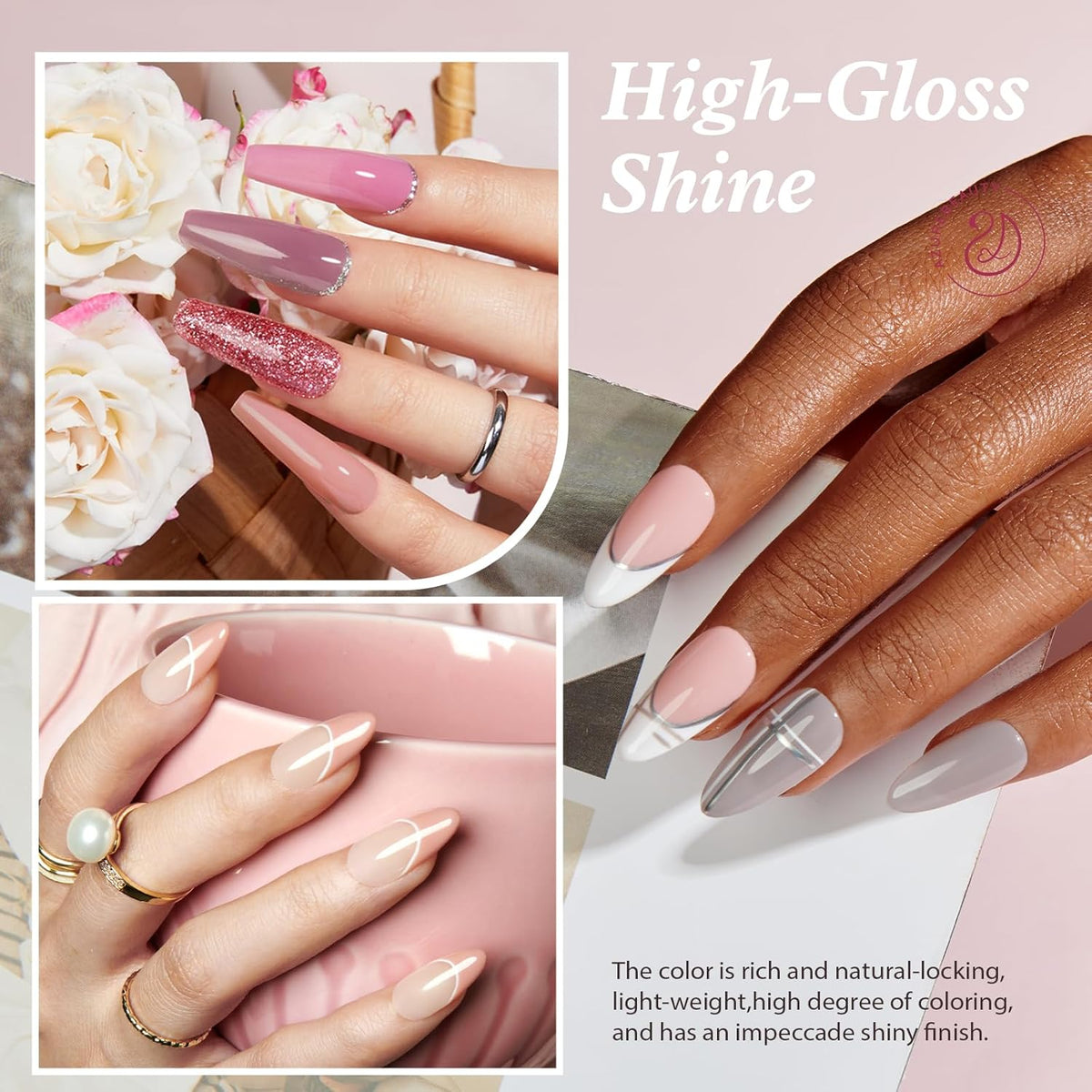 AZUREBEAUTY 30Pcs Dip Powder Nail Kit Starter with Nail Sticks, Translucent Jelly Nude Pink Gary 8