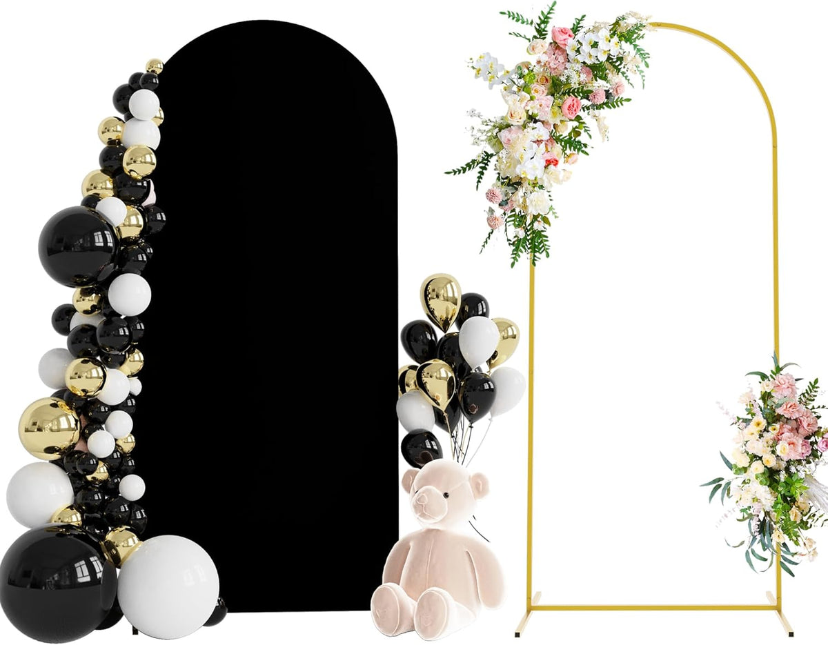 Wokceer 6 FT Wedding Arch Backdrop Stand and Arch Cover Metal Arch Stand with Arch Stand Cover for