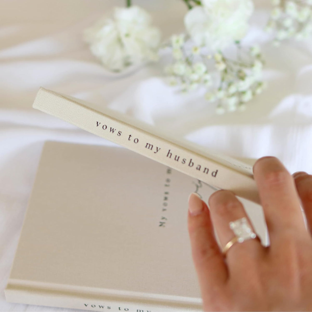 Wedding Vow Books His and Hers - 2 Pack Personalized His & Hers Book - Linen Hardcover Bride and