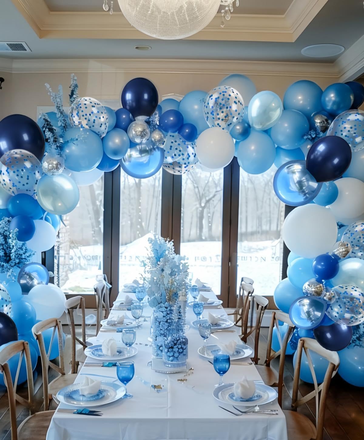 300 Pcs Blue Balloons 12 Inch Different Shades of Blue Party Balloon Set, Suitable for Wedding