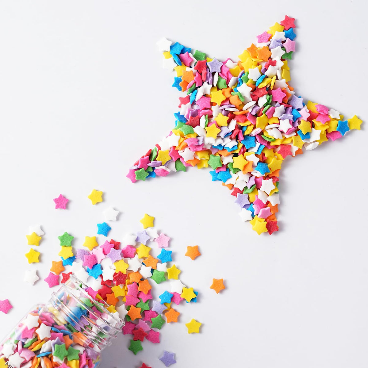 Star Sprinkles, Edible Confetti Sprinkles, 4.23oz Rainbow Sprinkle for Cake Decorating, Cupcakes