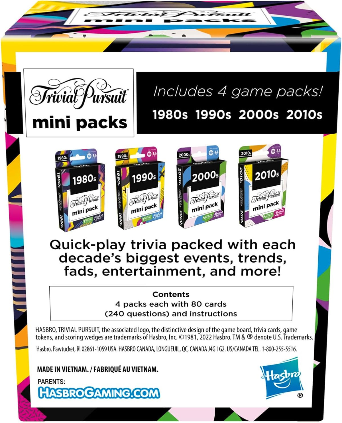 GAMES (EXCL. MONOPOLY) Trivial Pursuit Mini Packs Multipack, Fun Trivia Questions for Adults and