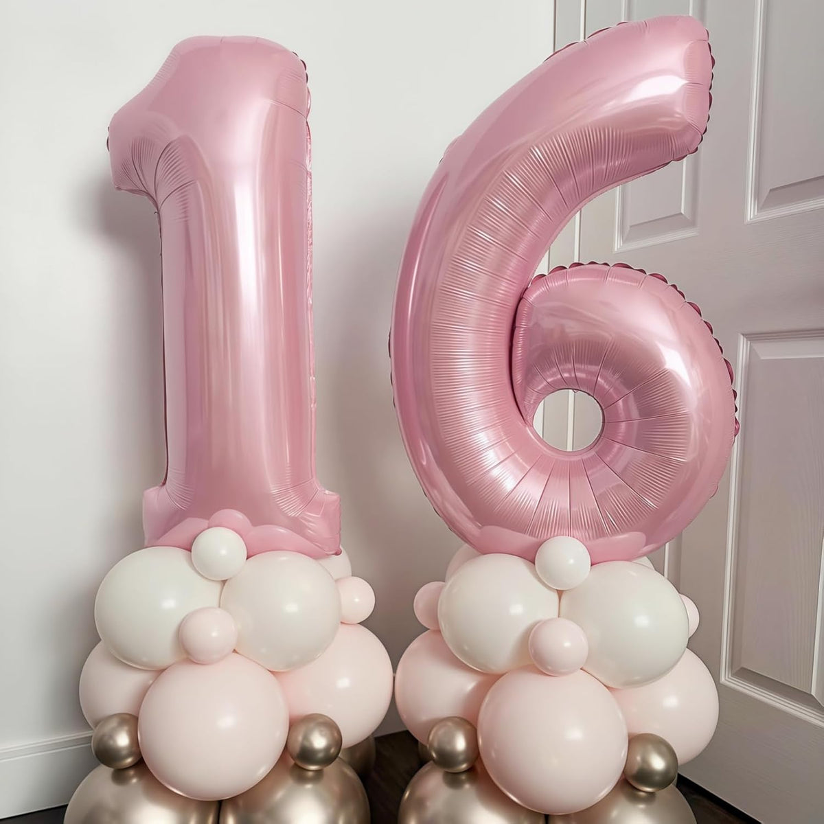 40 Inch 20th Birthday Balloon for Women - Pastel Pink Mylar Self Inflating 20 Balloon Numbers, Big