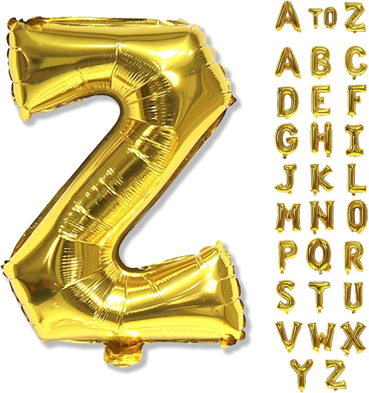 Foil Letter Balloons 40 Inch, Big Alphabet Z Word Balloons, Large Self Inflating Name Balloon