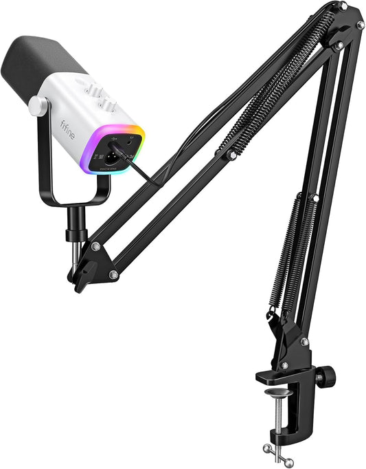 FIFINE Gaming XLR/USB Microphone Kit, Streaming Dynamic Mic Set for PC, Computer Mic for Vocal