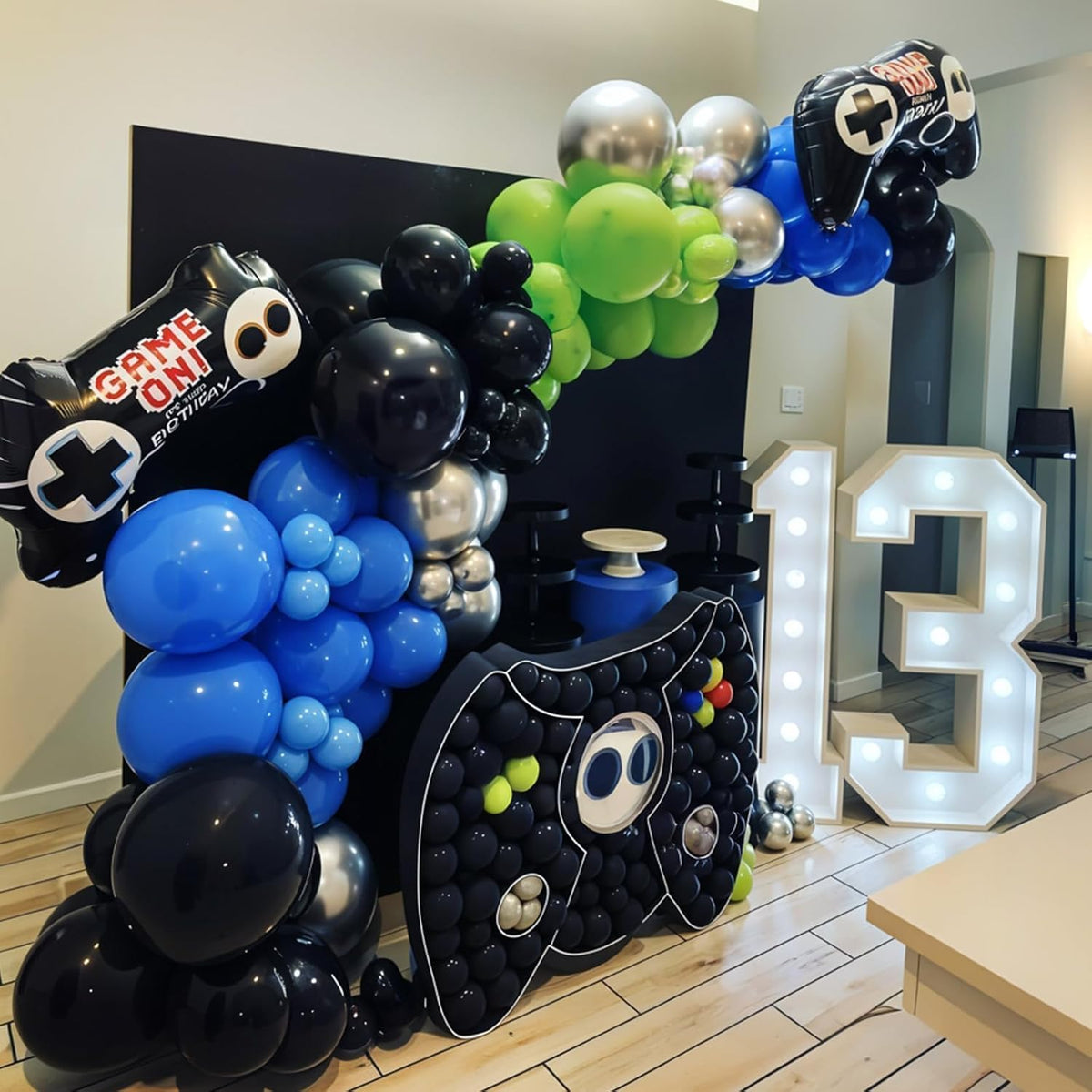 Video Game Balloons,12 Inch Purple Green Black Video Theme Latex Balloon for Teens Boys Men