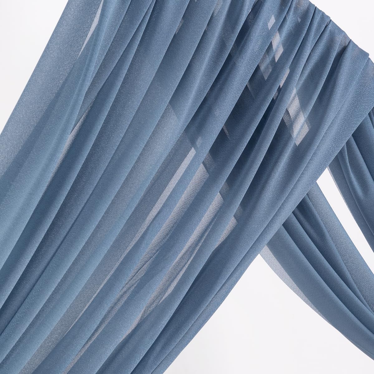 MLMW Wedding Arch Draping Fabric 2 Panels 29" x 20Ft Dusty Blue Sheer Wedding Arch Backdrop Drapes
