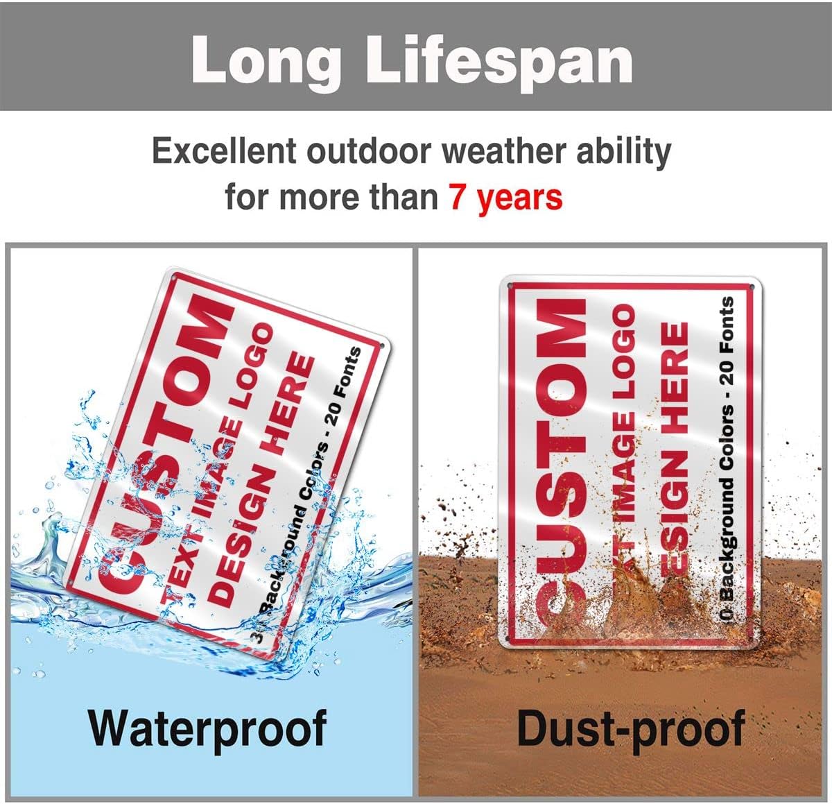 Custom Signs Outdoor Metal - 12 x 8 Personalized Aluminum Sign for Office, Home, Business, Decor