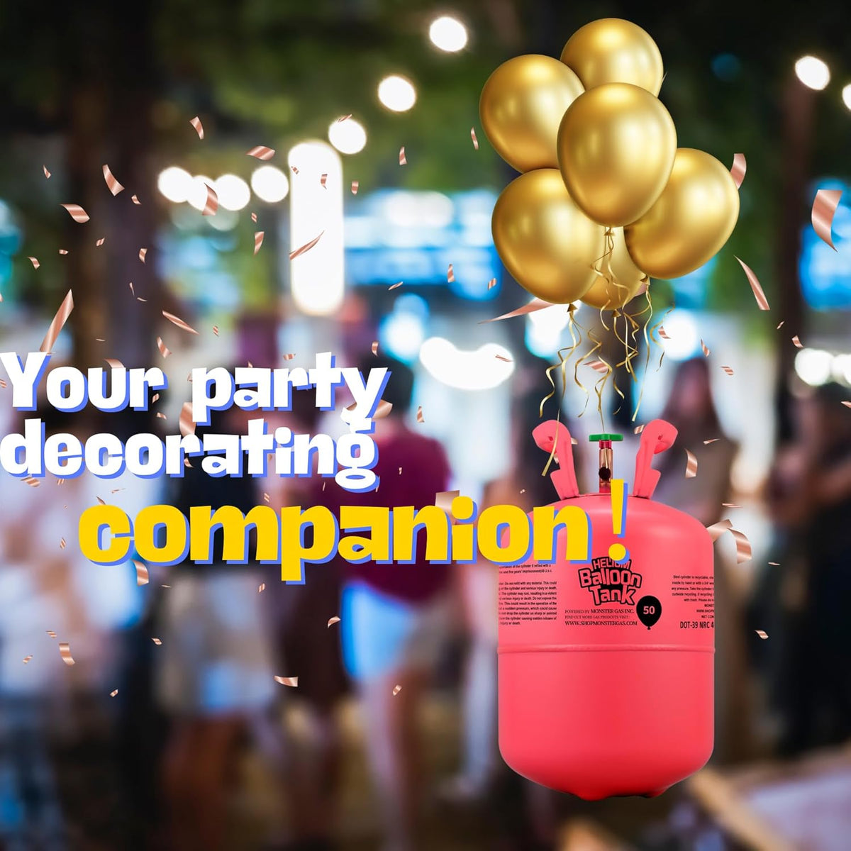 13L Helium Tank for Balloons at Home, Premium 99.99% Pure Helium Gas Kit, Inflates 50 9“Latex