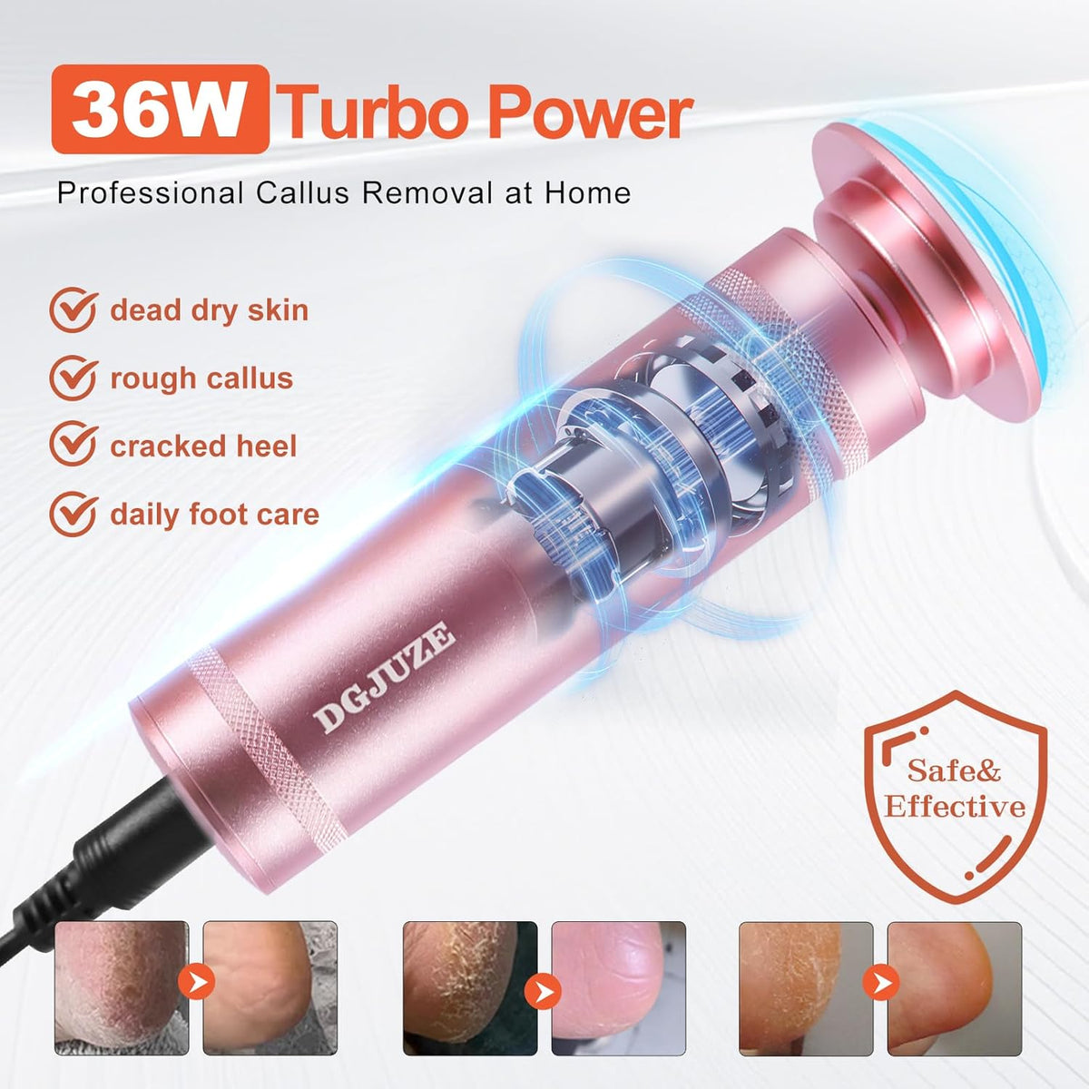 PowerPro Electric Foot Callus Remover 36W Professional 1200rpm Adjustable Speed Metal Feet Grinder