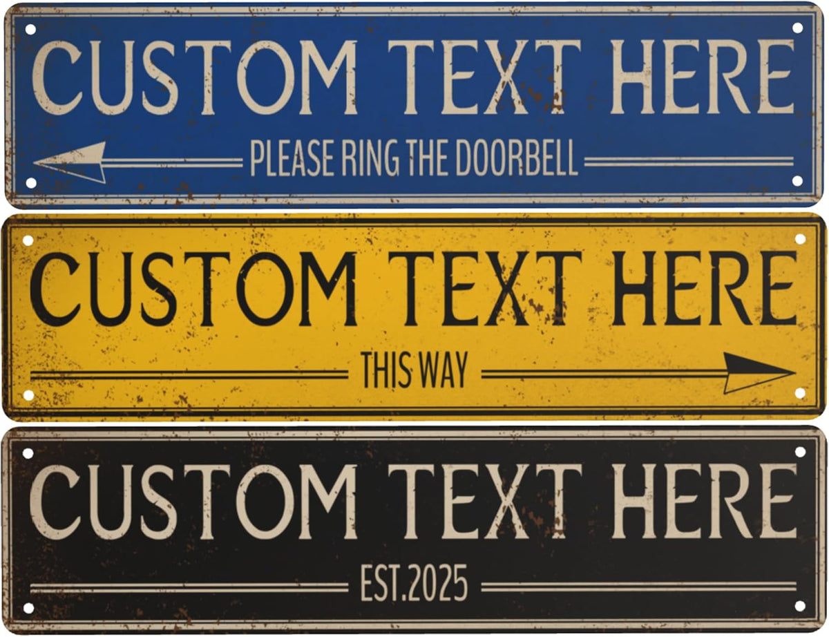 Custom Signs Outdoor Metal Personalized Street Signs with Your Text Name Logo Photo for Business