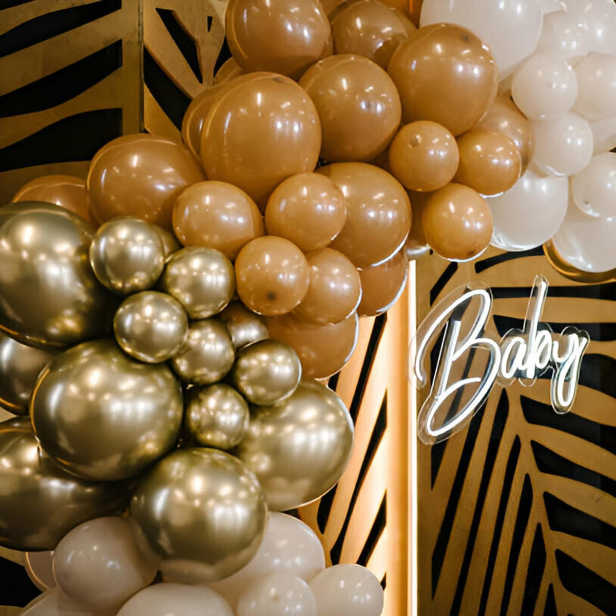 110pcs Brown Balloons 12 Inch Latex Balloon Arch Kit for Birthday Baby Shower Anniversary