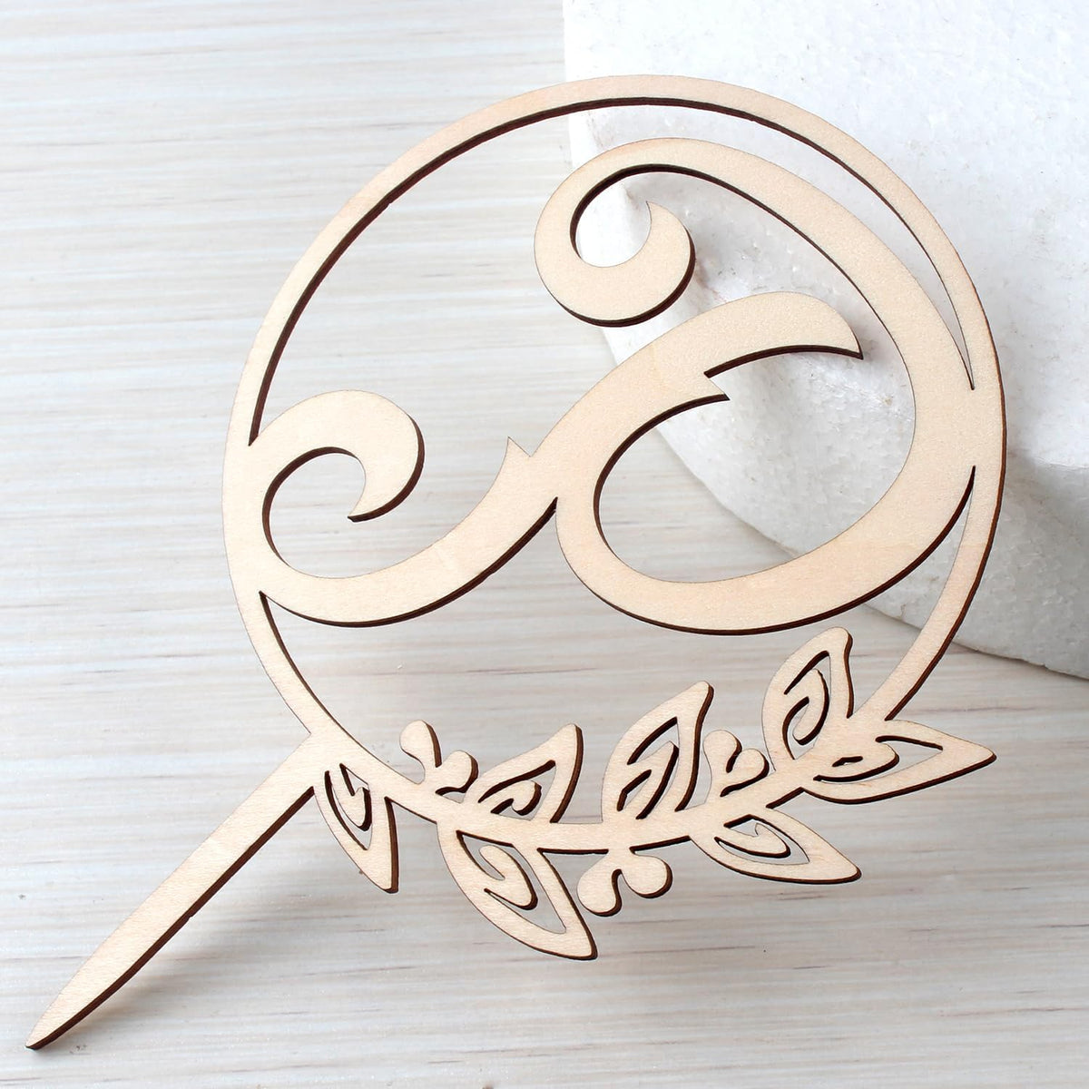 LINGTEER Personalized Inital Letter P Wooden Cake Topper Perfect for Birthday Rustic Wedding