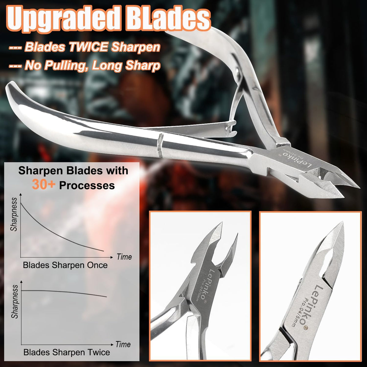 LePinko 4 Packs Upgraded Cuticle Trimmer kit, Sharp Dead Skin Clipper, Labor-saving Cuticula