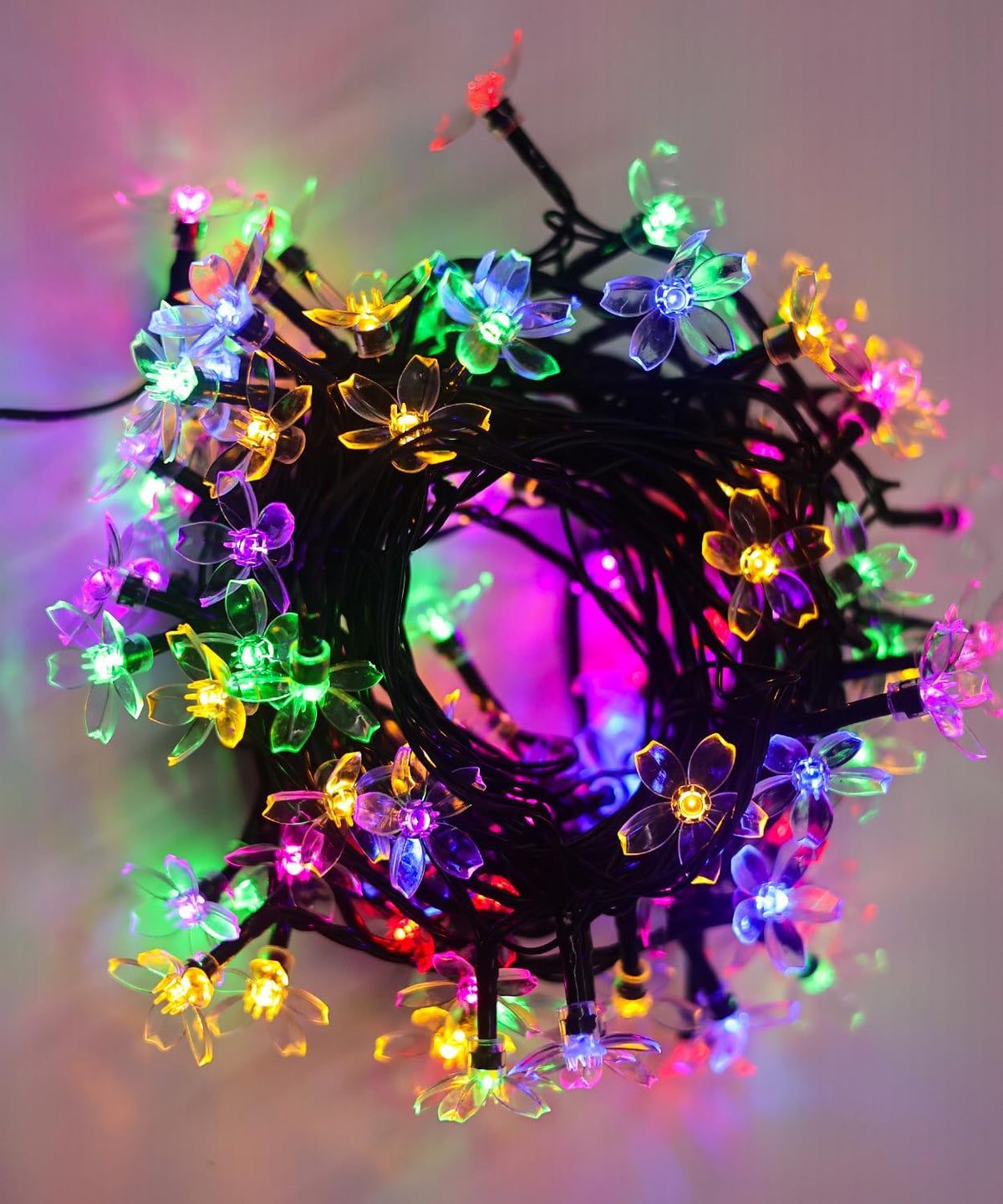 Pastel Flower String Lights Indoor Decorations, 33ft 100 LED USB Plug in Aesthetic Cherry Blossom