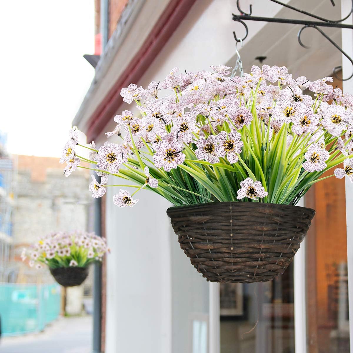 20 Bundles Artificial Flowers Outdoor UV Resistant Fake Flowers No Fade Faux Plastic Plants Garden