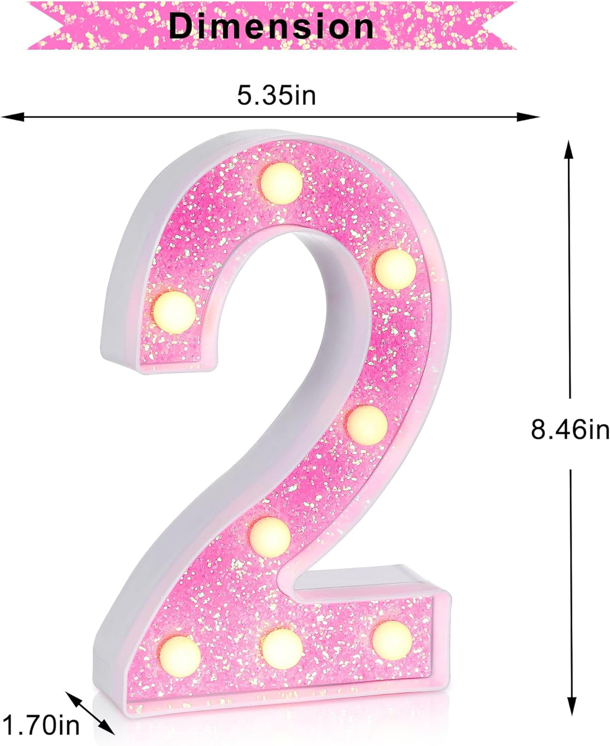 Foaky Pink Light up Letters，Pink Party Decorations,Girls Room Decor,Glitter Marquee