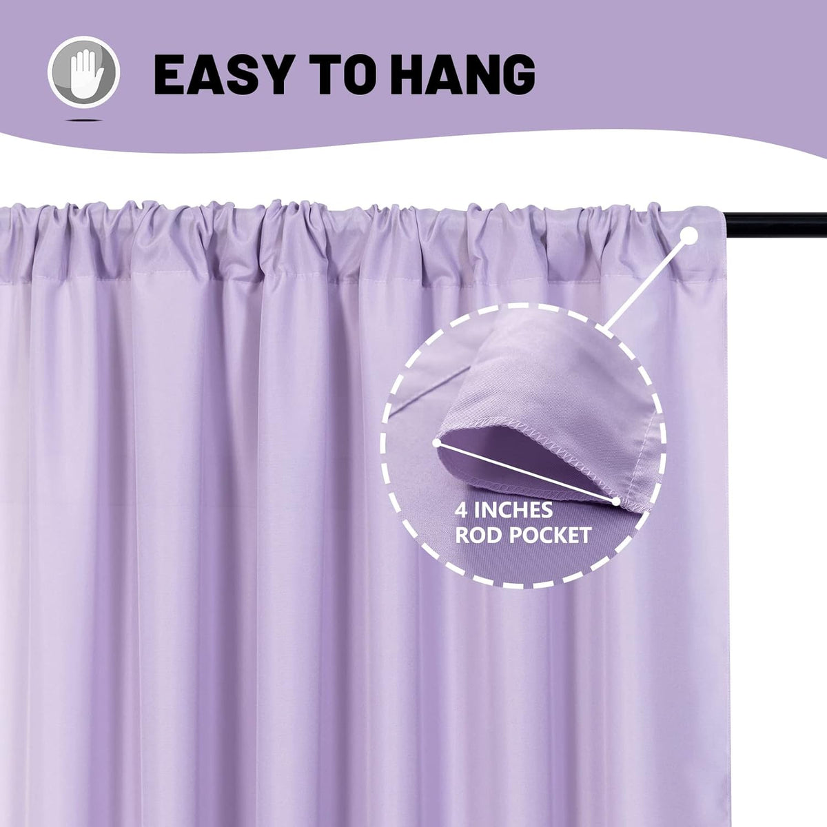 MYSKY HOME 10ft x 10ft Purple Background Curtains - Drapes for Parties, Weddings, Stage & Baby