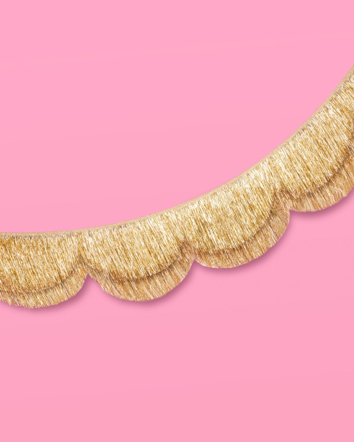 xo, Fetti Gold Scalloped Layered Fringe Banner - 5 Ft. | Bachelorette Party Decorations, Birthday