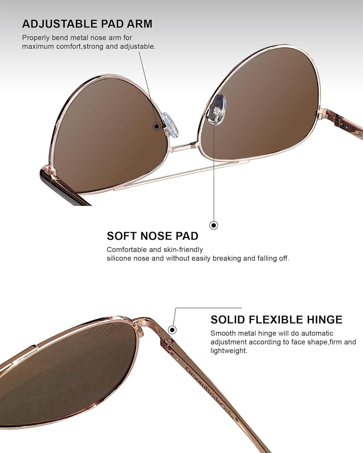 Bride and Groom Polarized Sunglasses for Wedding – UV400 Protection, Lightweight & Stylish Couple
