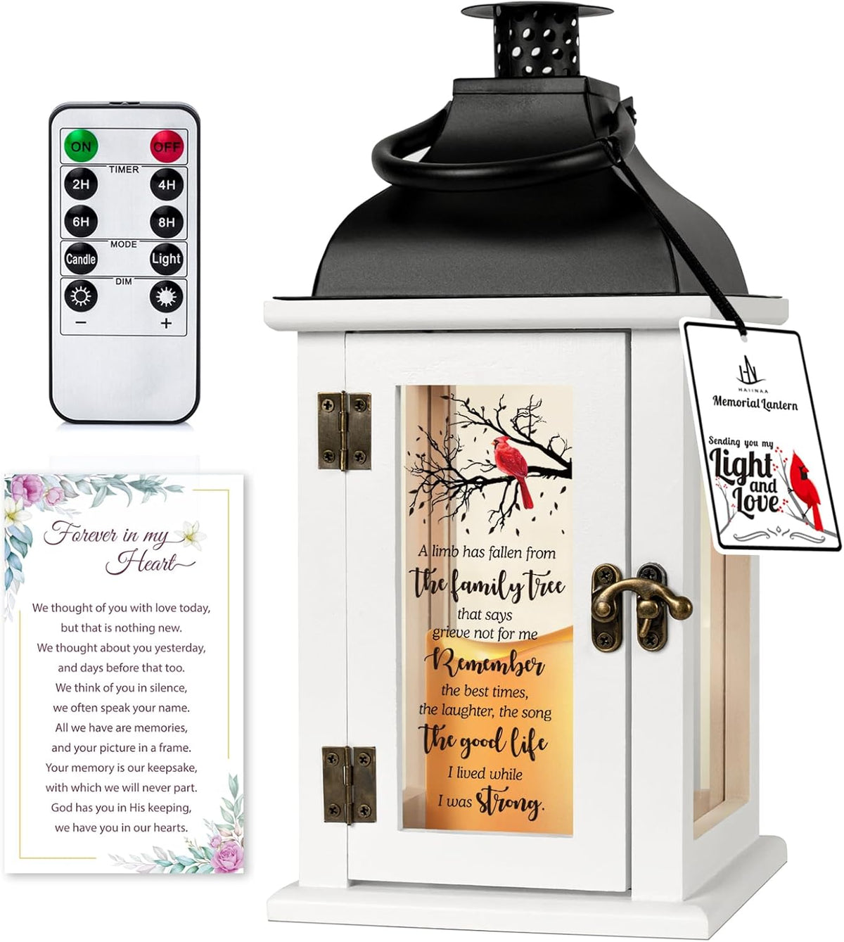 Memorial Lantern - Bereavement Sympathy Gifts for Loss of Loved One - Remembrance Gifts with LED