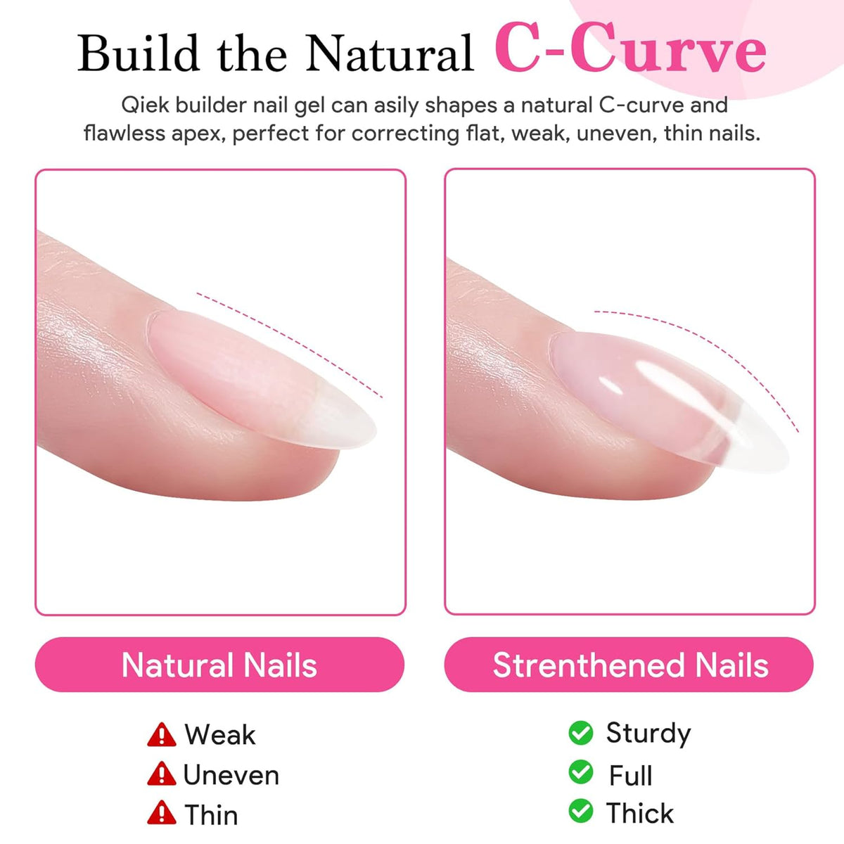Builder Nail Gel, 7-in-One Builder for Nails Crystal Clear Strengthener Glue Apex Enhancement