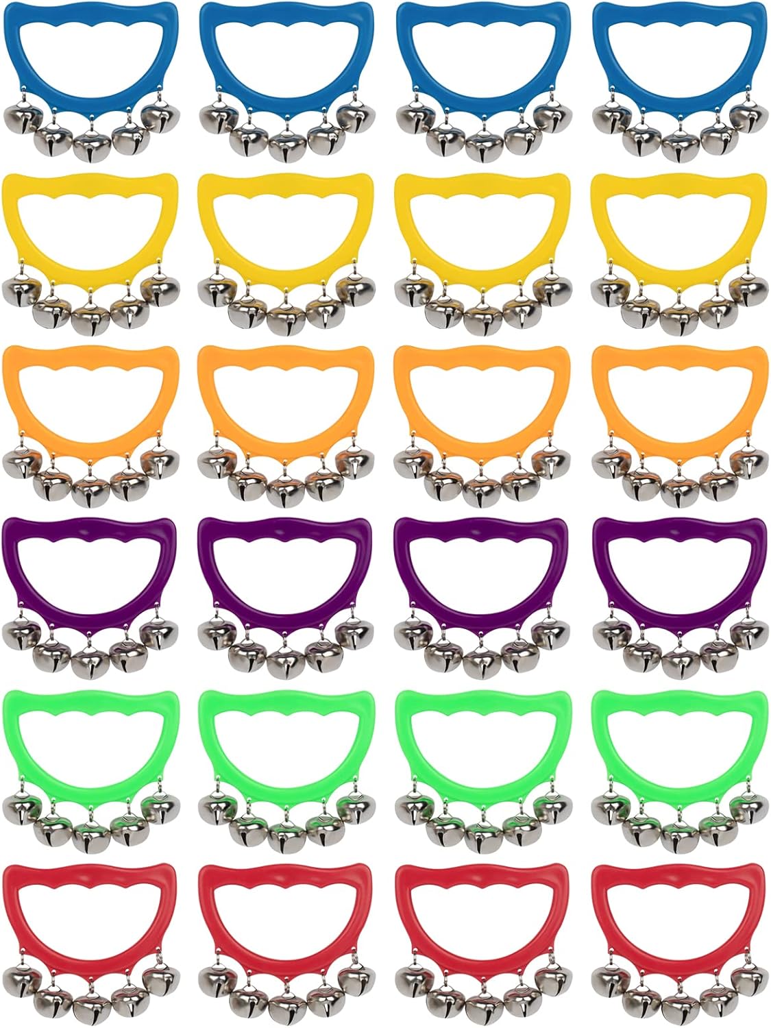 MUSCELL Jingle Bells, 24 Pcs Christmas Hand Bells Jingle Bells, Brightly Colored Musical