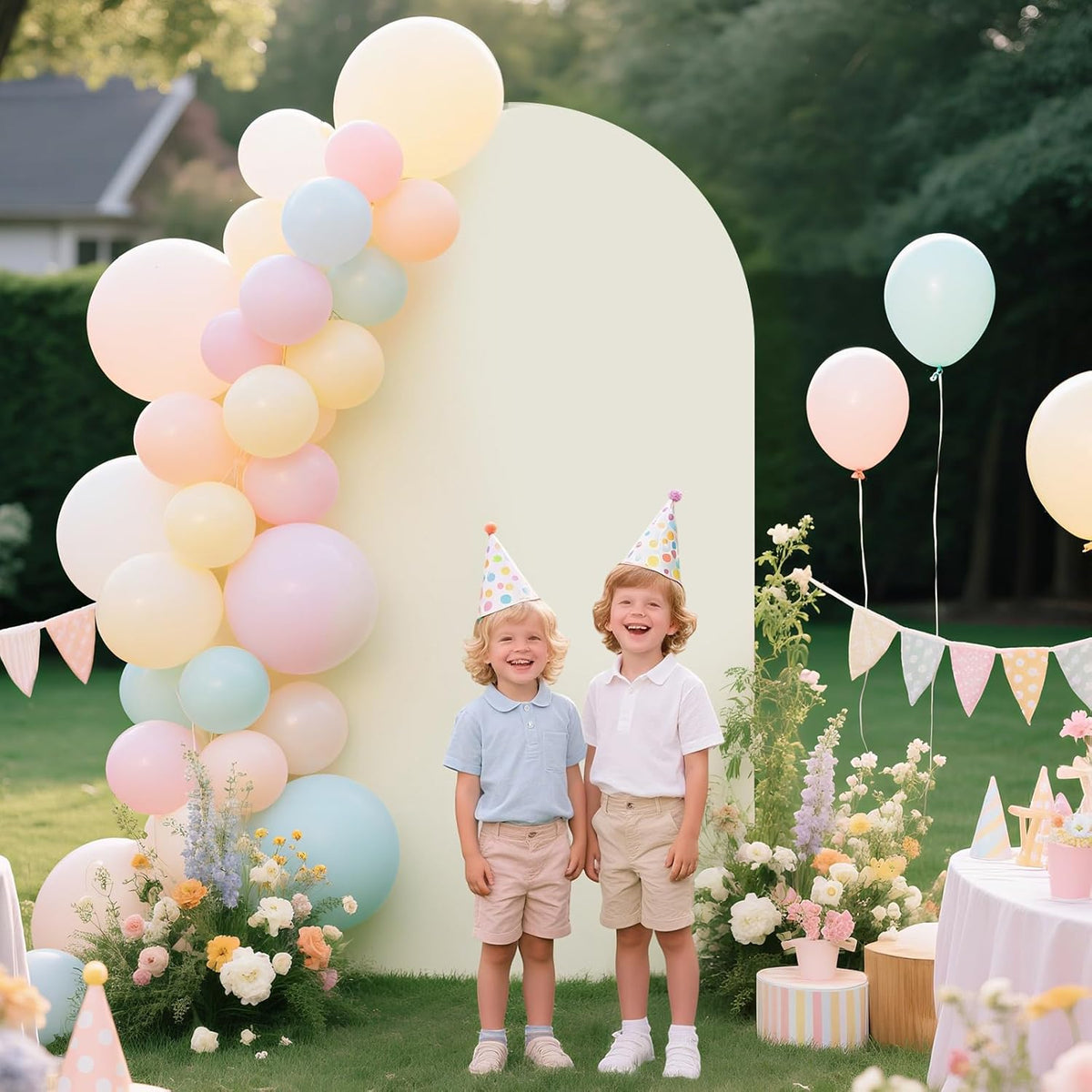 Ledido Wedding Arch Backdrop Cover 6FT Arch Covers Fitted Stretchy Spandex Round Top Stand Backdrop