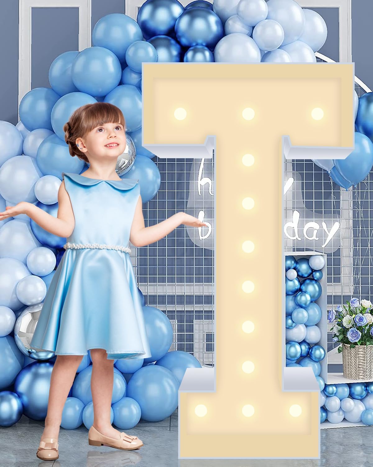 4FT Marquee Plastic Letters T - Light up Letters T Are Made from Corrugated Plastic Board - Quick