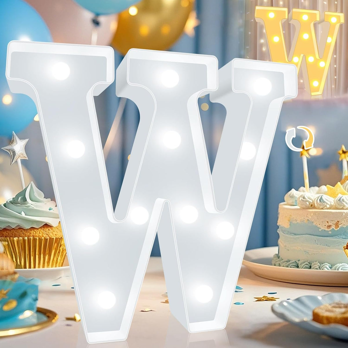 Pooqla LED Marquee Letter Lights, Warm White and Cool White Decorative Lighted Letters, Light Up