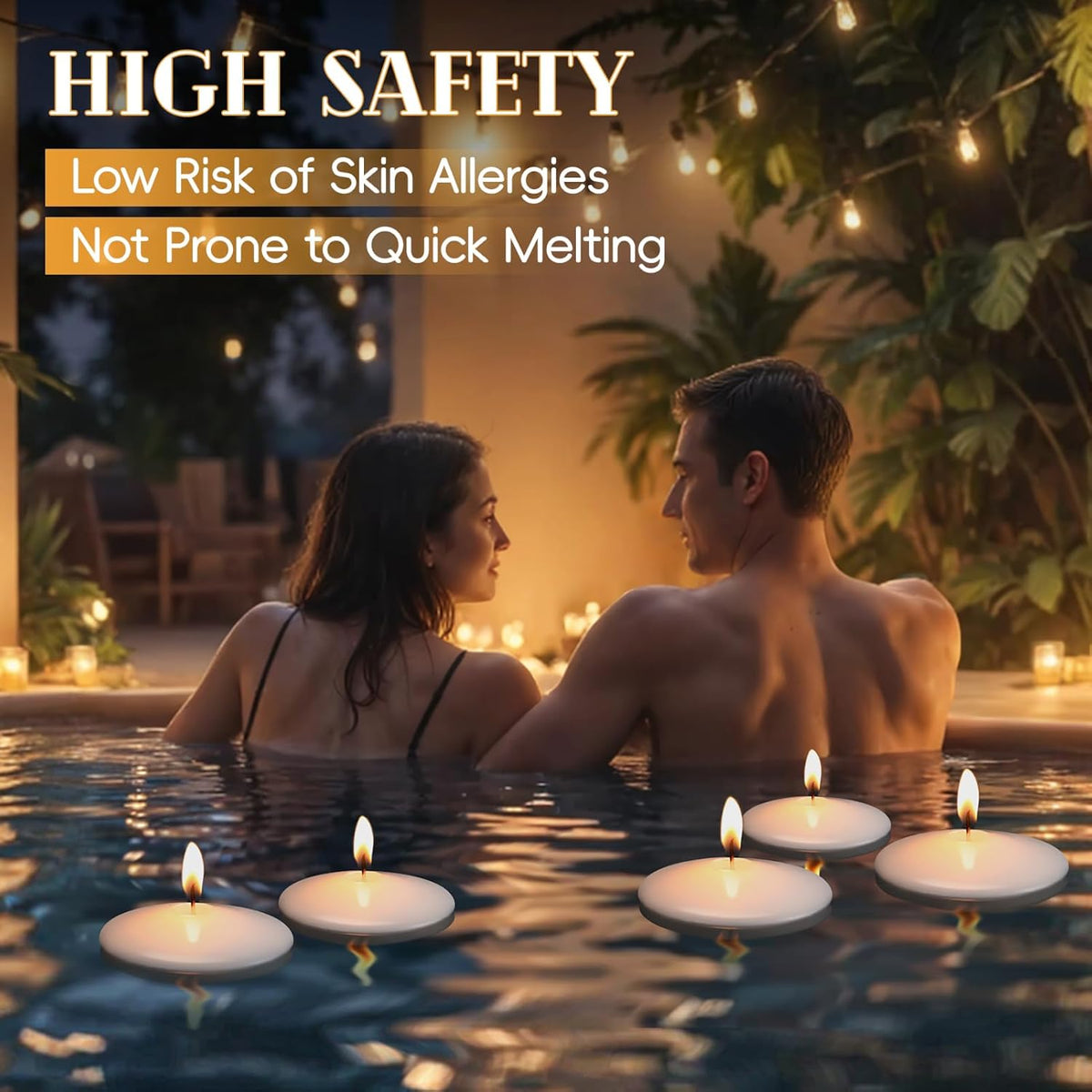 3 inch White Floating Candles, 60 Pack Unscented 3” Floating Candles for Centerpieces,8-9 Hours