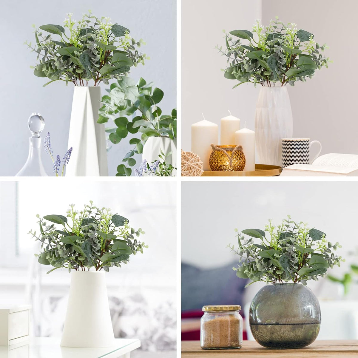 40 Pcs Artificial Greenery Eucalyptus Stem Silver Dollar Leaves Baby Eucalyptus Leaves Suitable for