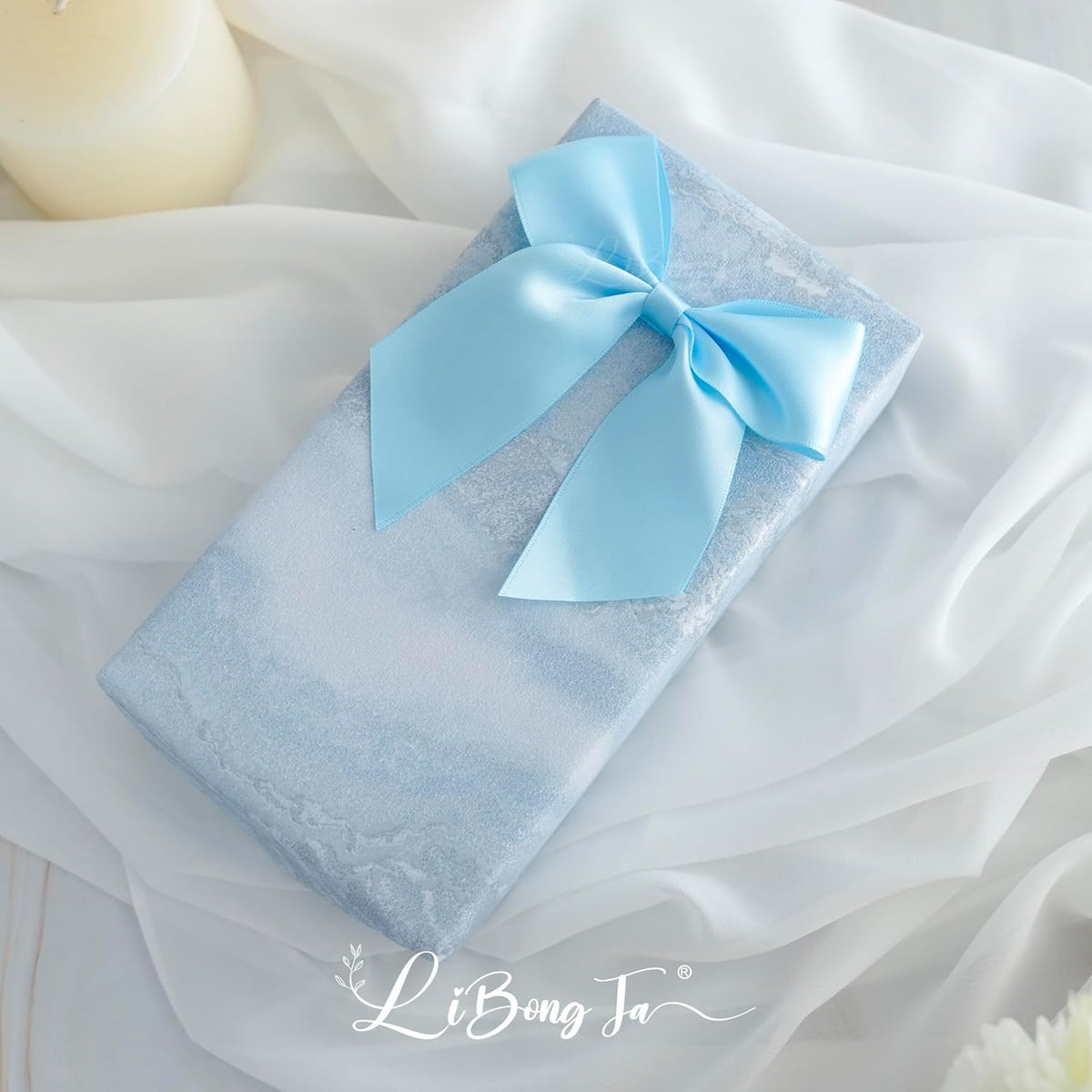 4.5" Satin Ribbon Blue Bows for Gift Wrapping, Twist Tie Bows, Cute Bows for Crafts, Party Favors