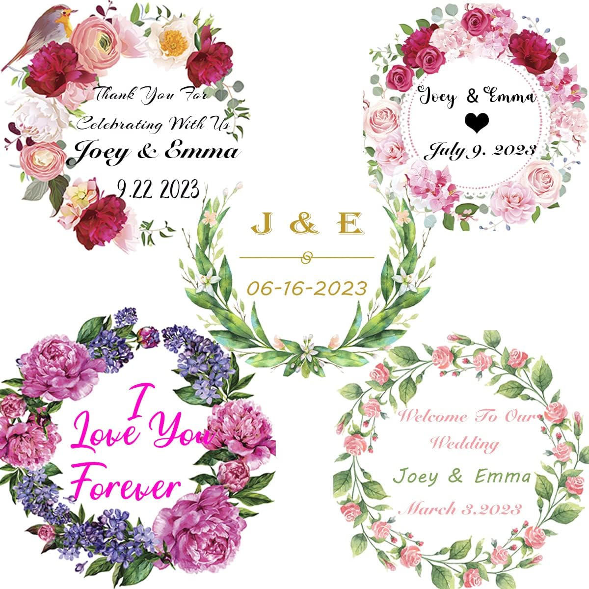 200 Pack Custom Stickers Personalized Labels for Business Logo Customized Vinyl Wedding Favors