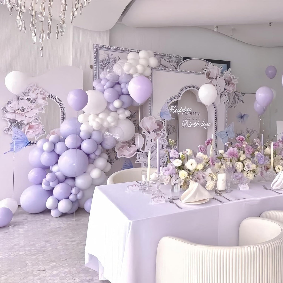 412pcs Pastel Purple Balloon Garland Arch Kit 18 12 10 5 Inch Different Sizes Light Purple Latex