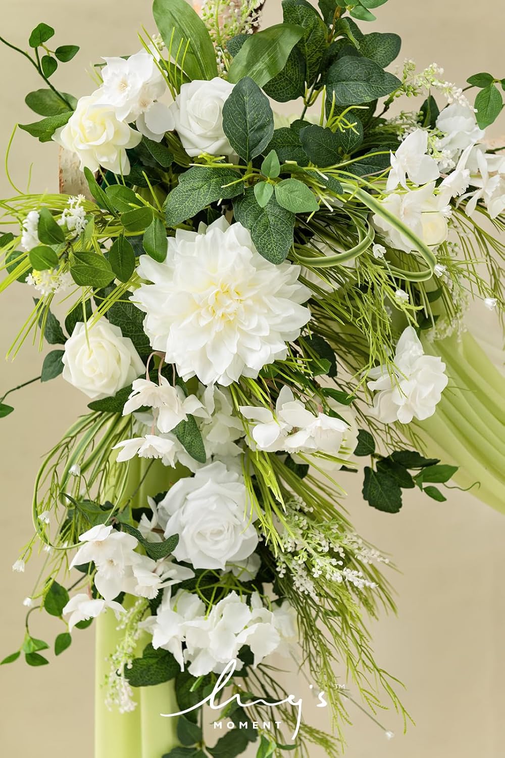 Ling's moment Wedding Arch Flowers Kit Pack of 4, 2pcs Hanging Artificial Flower Arrangements 2pcs