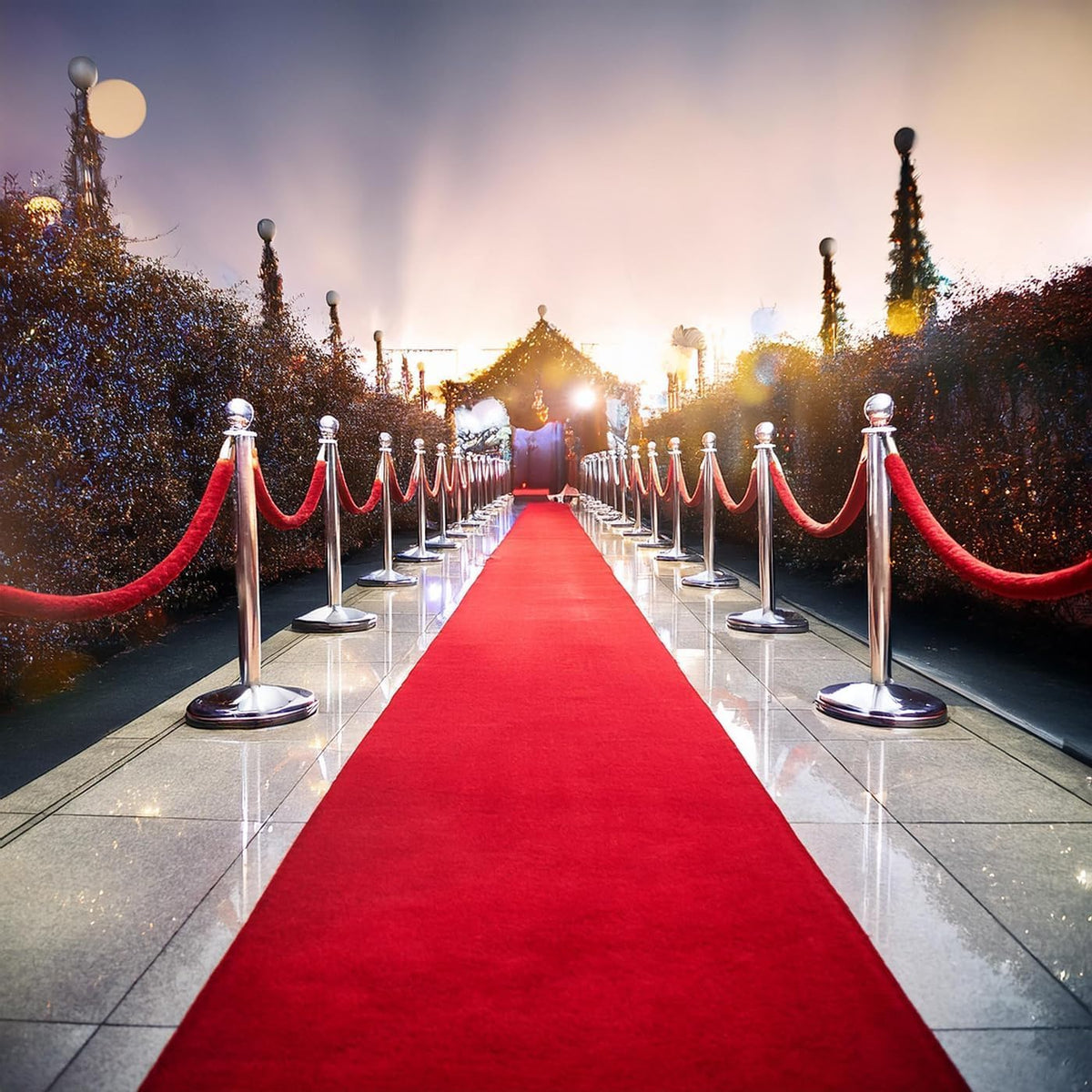 BannerBuzz Hollywood Red Carpet Runner – Premium Non-Slip 3x12 ft Aisle Rug for Weddings, Parties