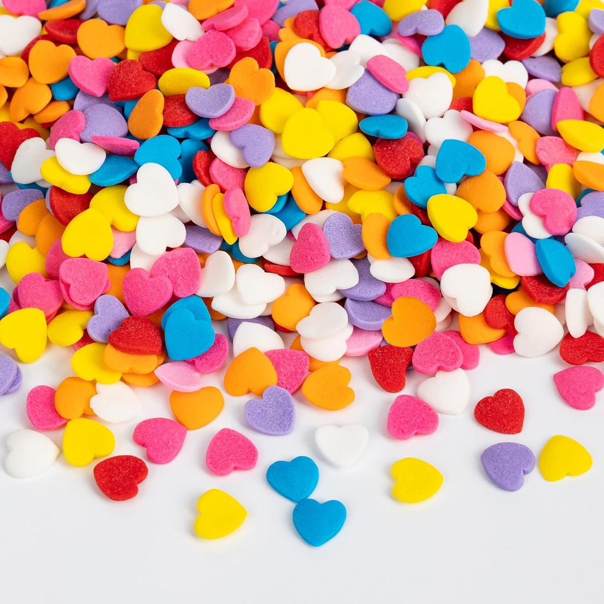 Edible Confetti Sprinkles,Colorful Heart-Shape Cake Decoration for Desserts,Rainbow Press