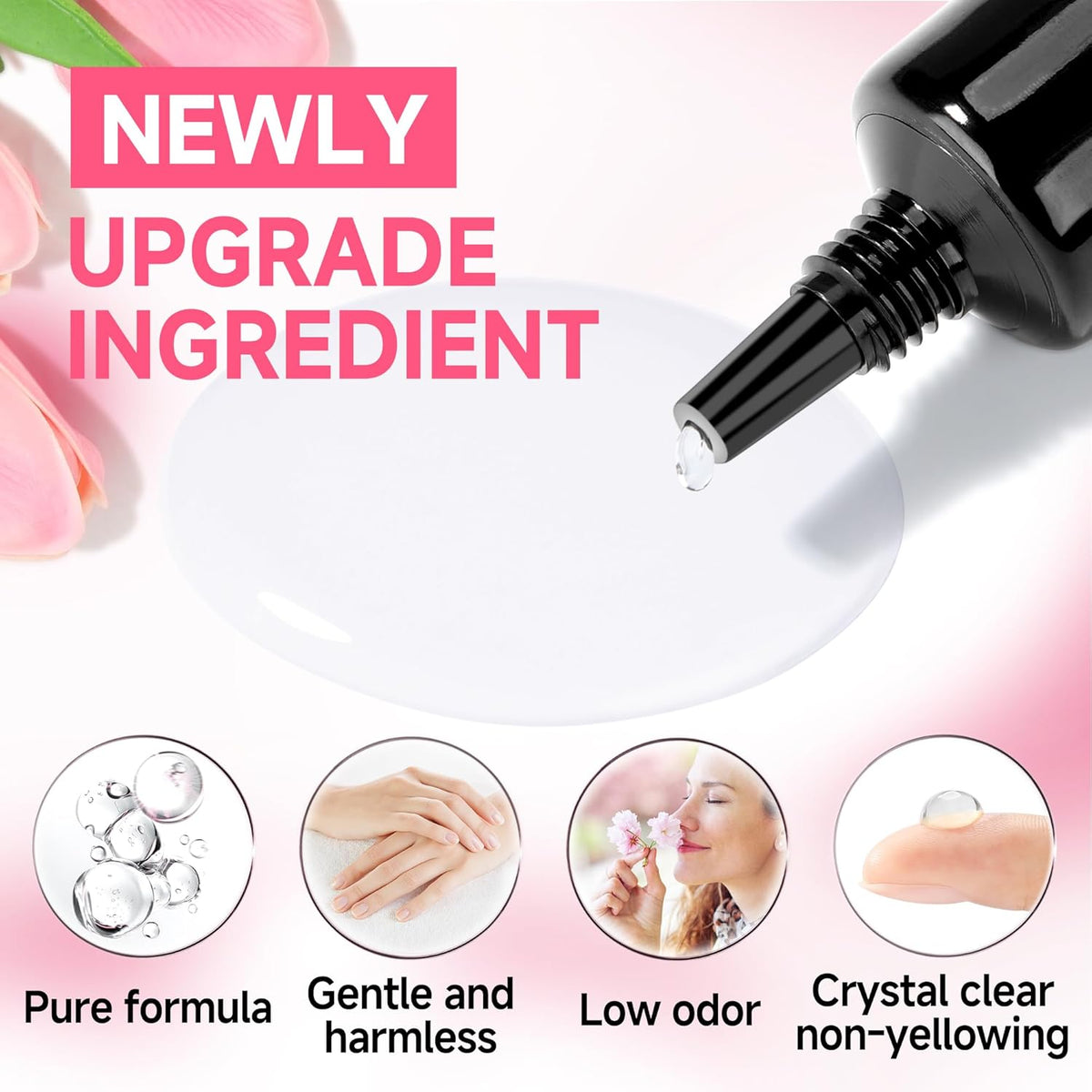 UNA GELLA No Lamp Need Solid Nail Glue for Press Ons: Nails Acrylic Nails Super Strong Semi Nail
