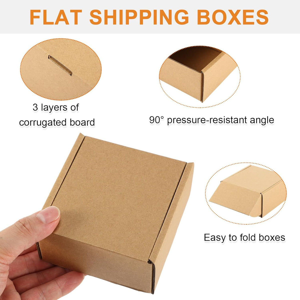Qilery 200 Pcs Shipping Boxes Cardboard Gift Corrugated Cardboard Brown Boxes Mailer Packaging for