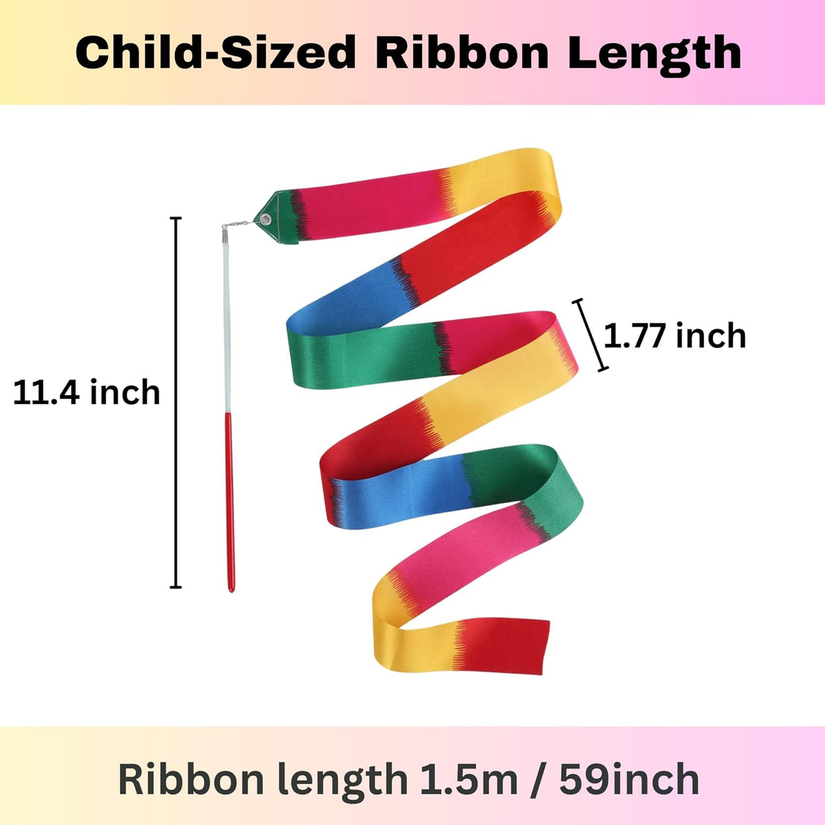 Dance Wands Ribbon Pack, Party Favors for Girls Goodie Bags, Outdoor Kids Rainbow Birthday Party