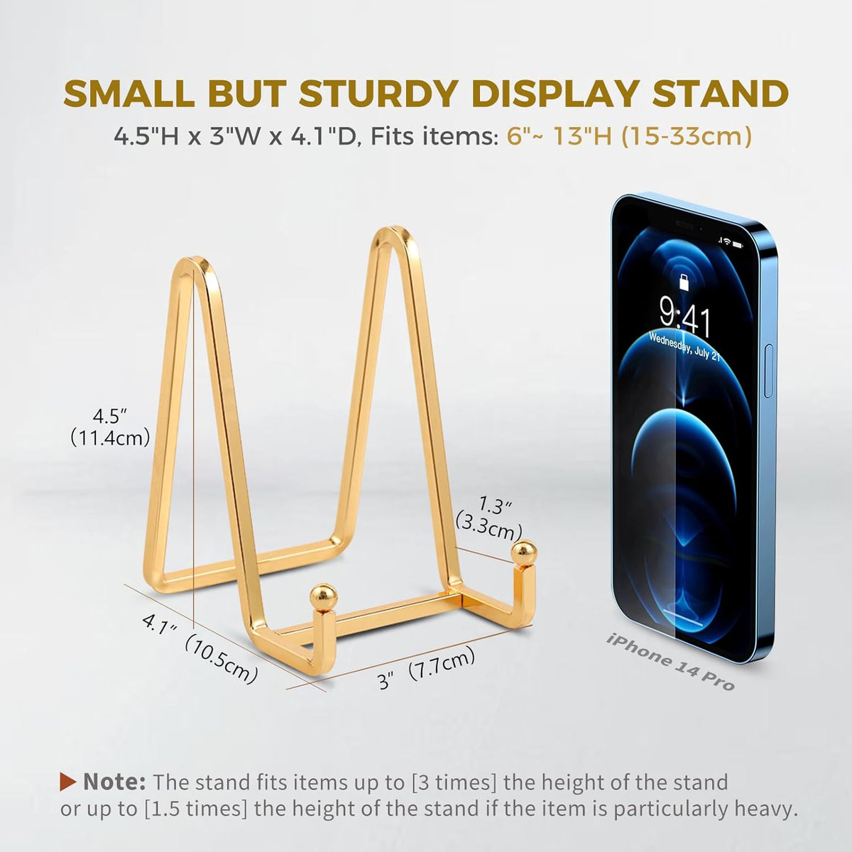 Plate Holder Easel Display Stand - 4.5 inch Metal Plate Stands for Display - Tabletop Picture Stand
