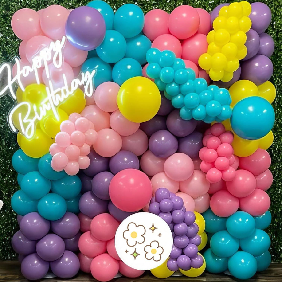 Boho Rainbow Balloons, Boho Rainbow Colorful Balloon, Retro Ivory White Yellow Orange Blue Purple