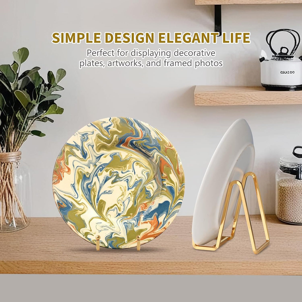 Plate Holder Easel Display Stand - 6 inch Metal Plate Stands for Display - Tabletop Picture Stand