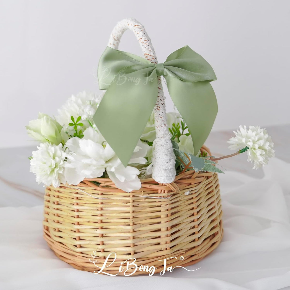 5'' Sage Green Bow Party Decorations Satin Bows, Twist Tie Bows for Treat Bags, Cake Pops, Pre-tied