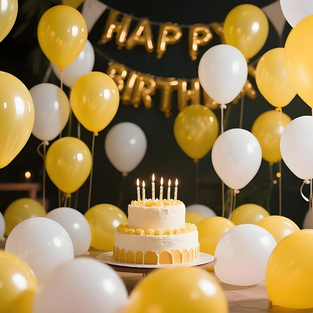 KAWKALSH Yellow Balloon 12 Inch, 110pcs Latex Party Balloons Helium Bright Color for Birthday Baby