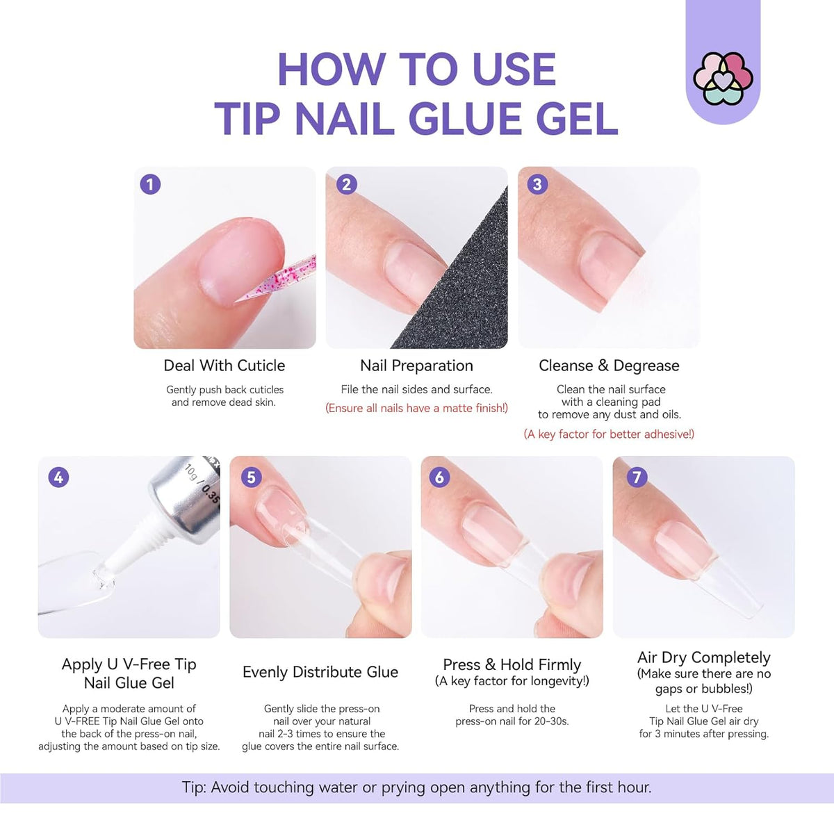 SAVILAND 10g Semi Solid Nail Glue Gel with 10ml Quick Remover for Press On Nails Tips No U V Lamp