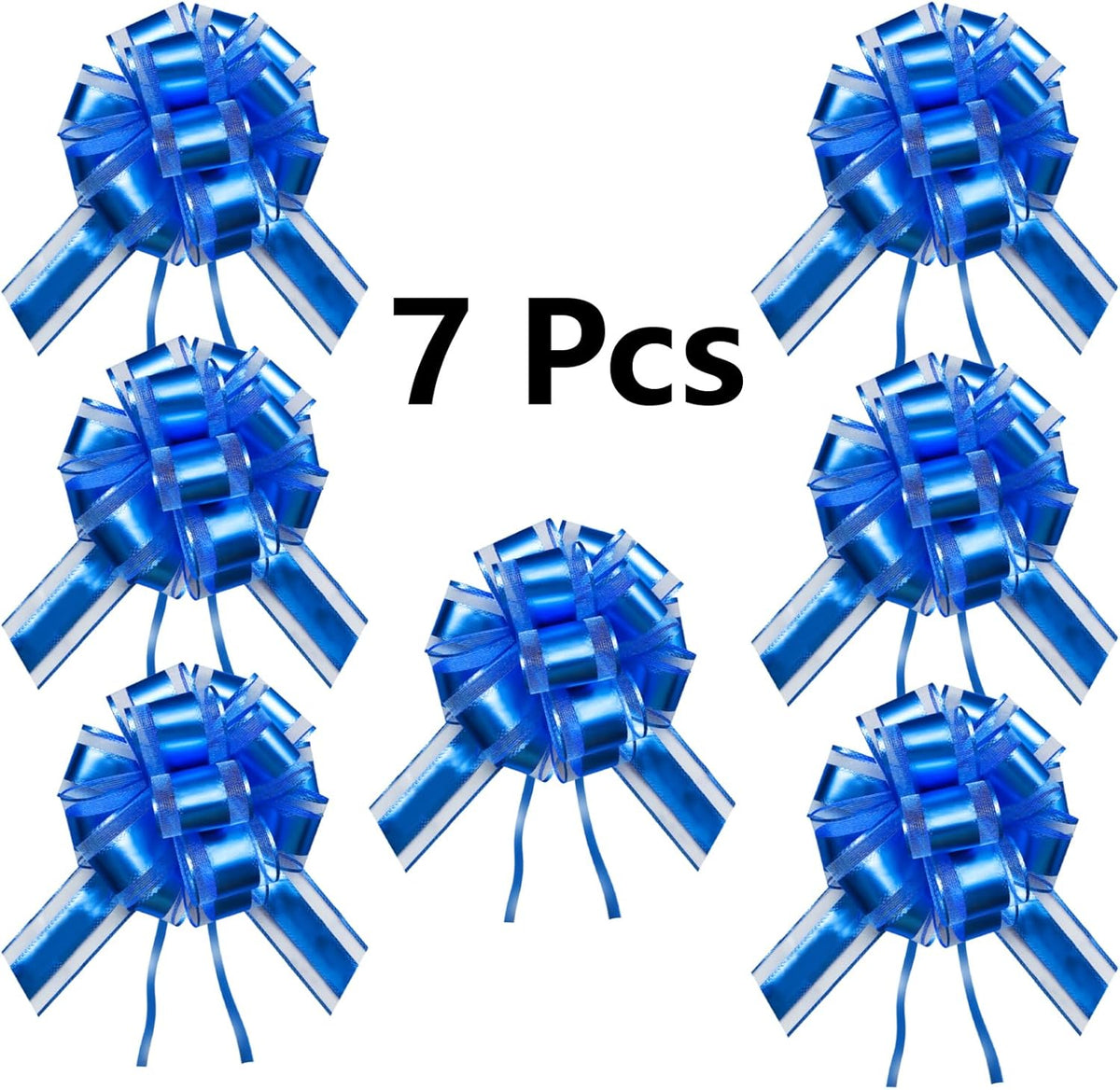 7 Pieces Large Pull Bows, 6 inche, Big Bow for Gift Wrapping, Christmas Party Birthday Gift
