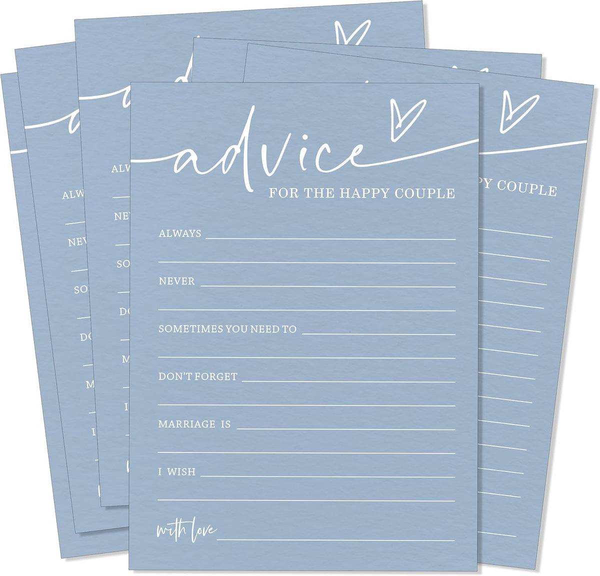 Wedding Advice Cards - Bdvice and Wishes for the Newlyweds Mr and Mrs Bride & Groom Perfect for